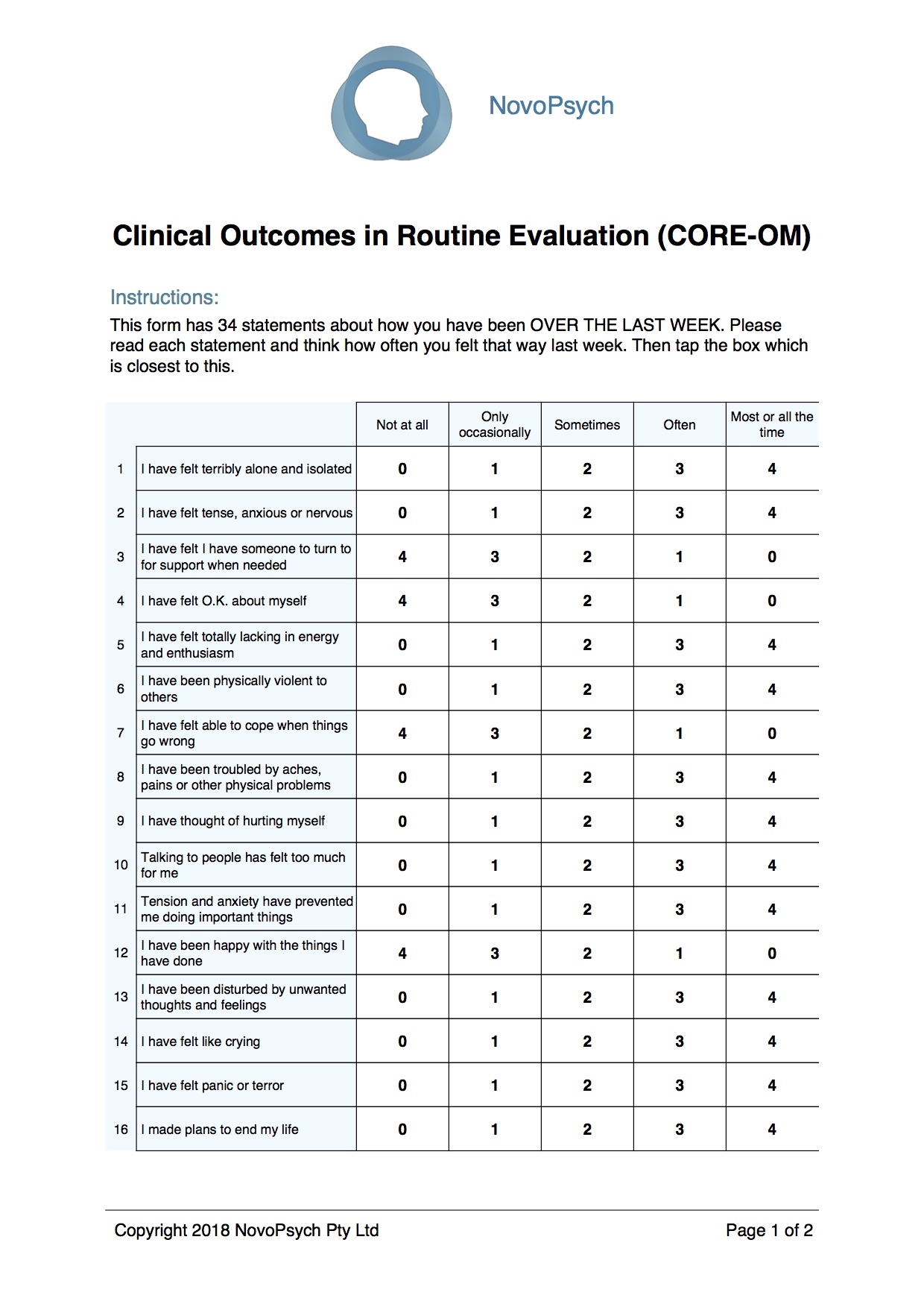 PDF) The CORE-10: A short measure of psychological distress for routine use  in the psychological therapies