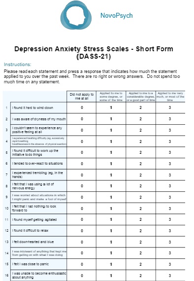 Dass 21 Depression Anxiety Stress Scale Test Pdf The Calculator | Hot ...