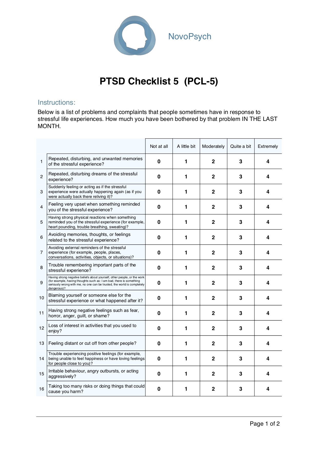 dsm 5 diagnostic criteria for ptsd form