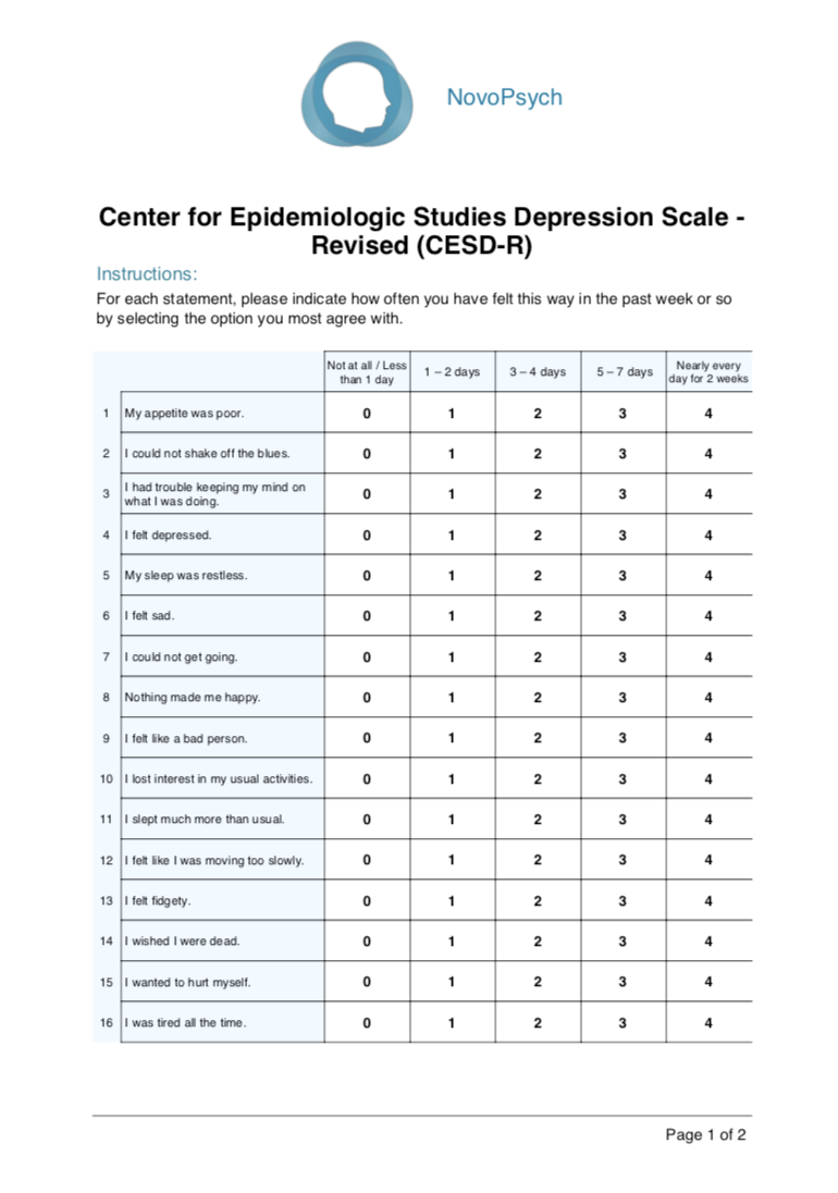 research study for depression