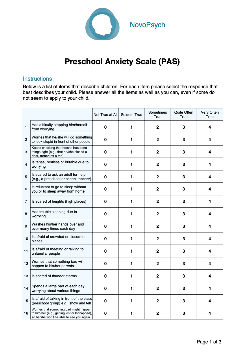 Pediatric Anxiety Rating Scale | Hot Sex Picture