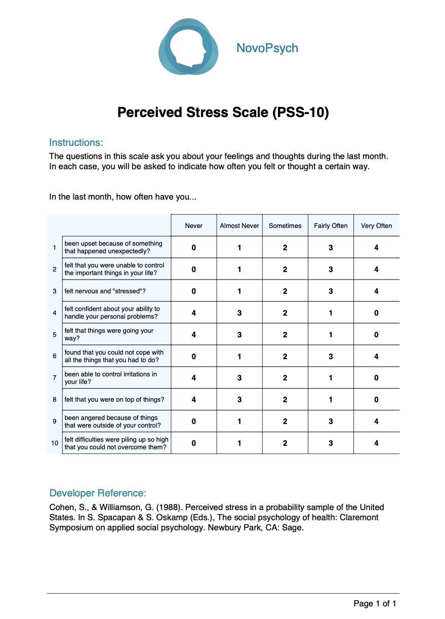 perceived stress scale
