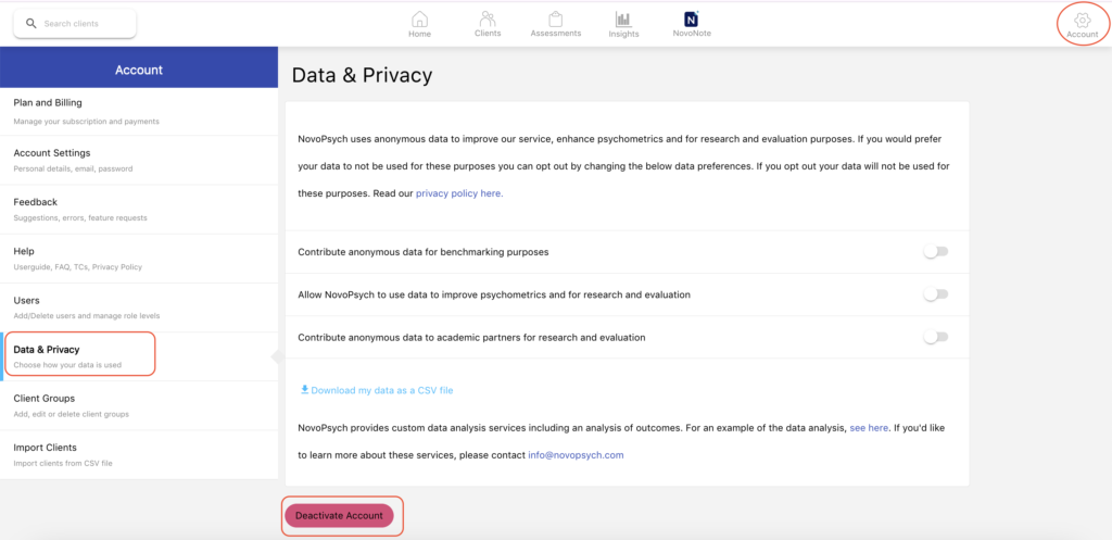 Deactivating Account_NovoPsych 